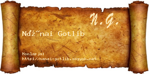 Nánai Gotlib névjegykártya
